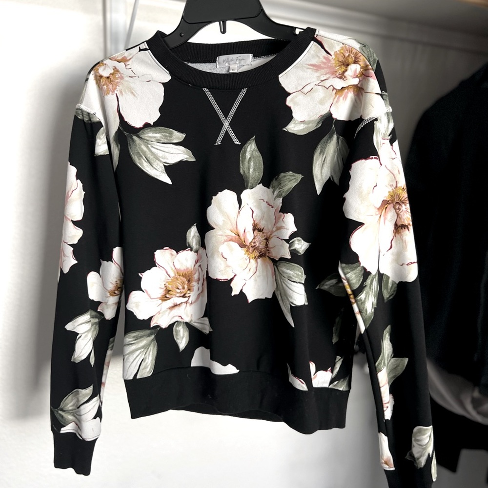 Black flowered sweater